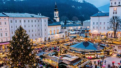 Der Christkindlmarkt in der Salzburger Altstadt.