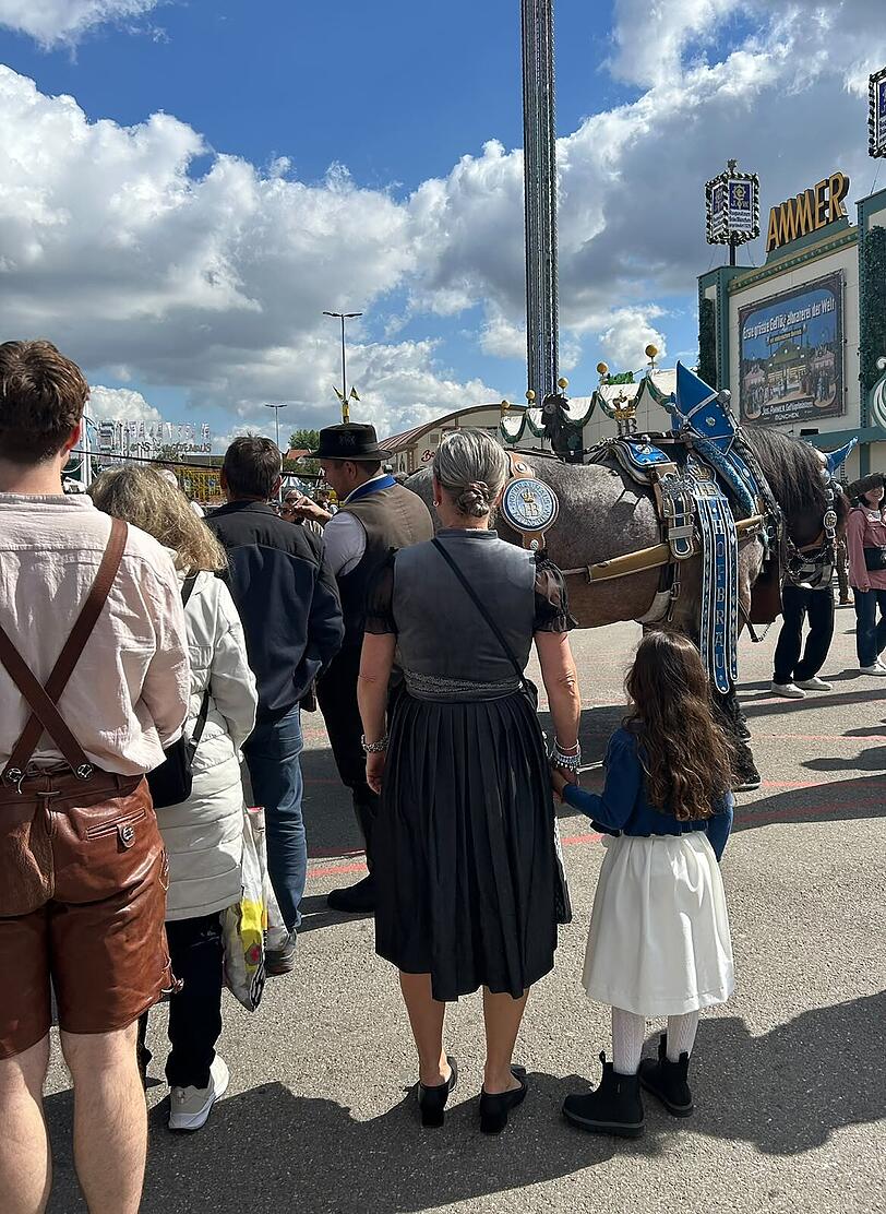 Tierisches Vergnügen: Die festlich geschmückten Pferde auf der Wiesn finden immer wieder viele Freunde. Tierisches Vergnügen: Die festlich geschmückten Pferde auf der Wiesn finden immer wieder viele Freunde.