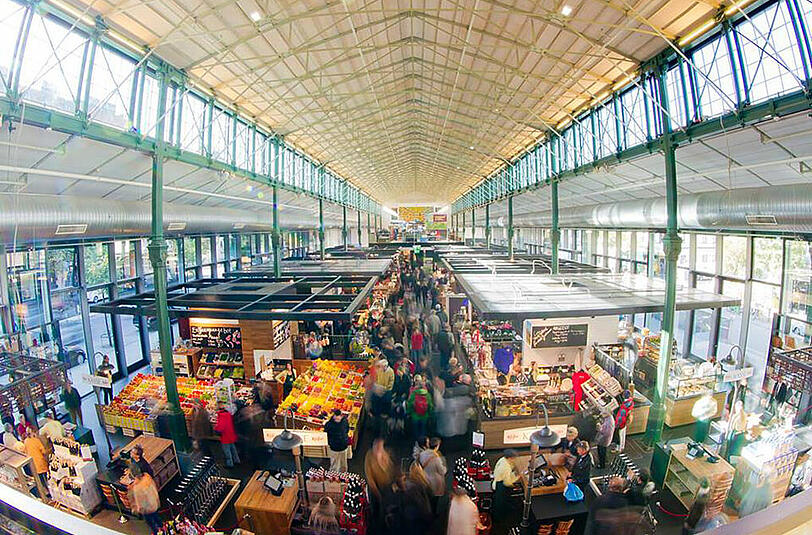 Blick in die Schrannenhalle.
