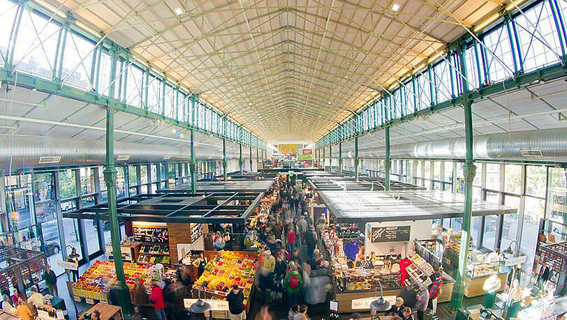 Blick in die Schrannenhalle. Blick in die Schrannenhalle.