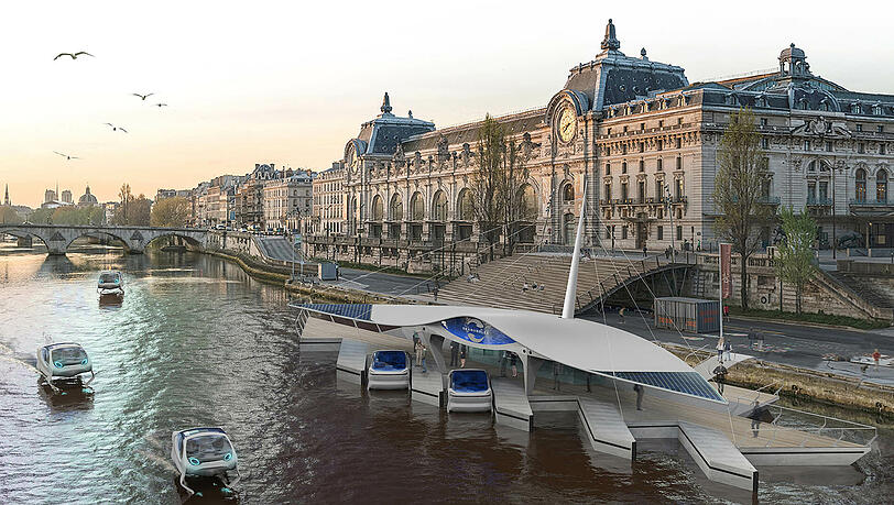 Ein Hafen für Wassertaxis: In einigen Großstädten soll so der Stadtverkehr der Zukunft aussehen. Der mittelständische Betrieb Torqeedo will dafür Antriebe liefern. Ein Hafen für Wassertaxis: In einigen Großstädten soll so der Stadtverkehr der Zukunft aussehen. Der mittelständische Betrieb Torqeedo will dafür Antriebe liefern.