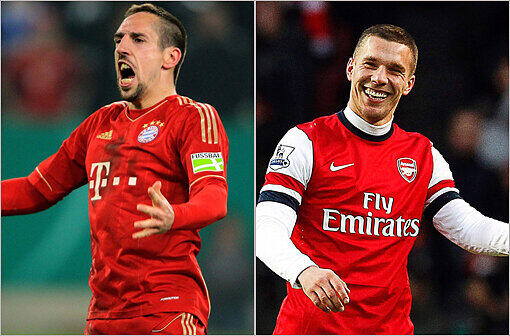 RIBÉRY - PODOLSKI
Viele haben Poldi nicht zugetraut, dass er sich außerhalb Kölns zurechtfindet. Aber: er macht das gut. Ribéry gehört für mich zu den besten Linksaußen Europas. 
STAND: 9,5:0,5