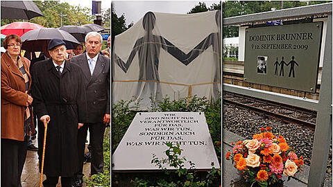 Zum Gedenken an Dominik Brunner wurde am S-Bahnhof Solln ein Denkmal errichtet. Die Bilder von der Einweihung.