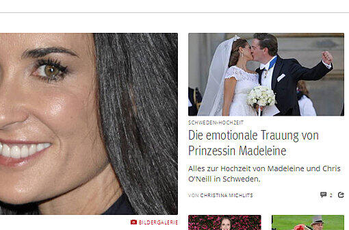 Der österreichische Kurier beschreibt die Hochzeit als "sehr emotional und stimmungsvoll".