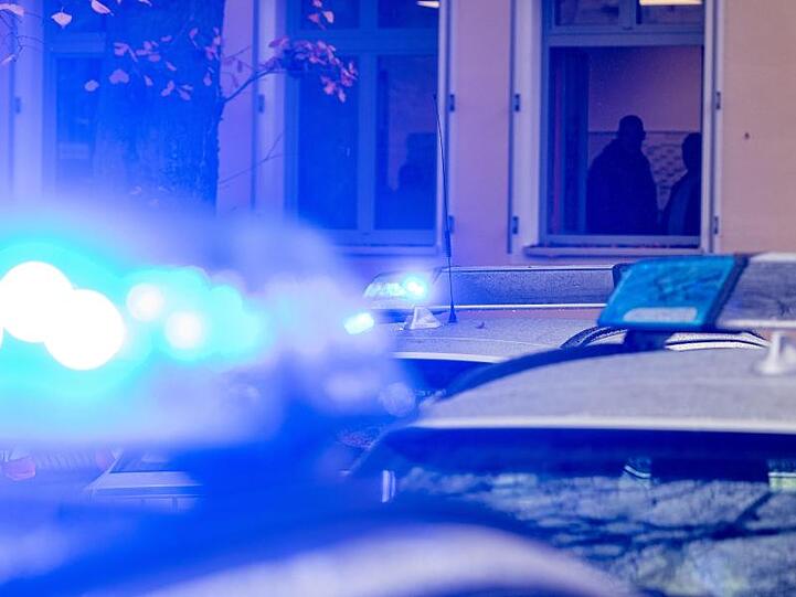 Polizeifahrzeuge mit Blaulicht. Foto: Armin Weigel/dpa/Symbolbild