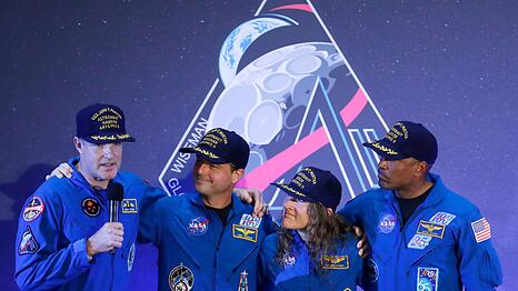 Die vier Astronauten wurden zur&uuml;ck in Houston gefeiert.