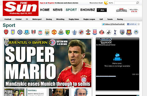 Anders die englische Sun: "Super Mario"