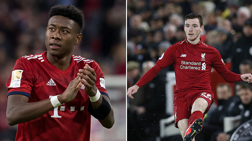 David Alaba (26) &ndash; Andrew Robertson (24) - "Ein interessantes Duell. Alaba muss all sein Können abrufen", sagt Fuss: "Robertson ist eine Maschine, laufstark, wird nie müde, gewinnt fast alle Zweikämpfe. Er ist ein Fan auf dem Platz, war ein unscheinbarer, preisgünstiger Transfer. Unterm Strich trotz Alabas größer Erfahrung ein Remis." Stand: 4,0:1,0