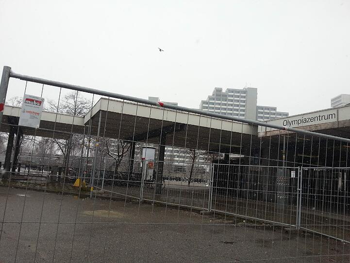 Kein schöner Empfang für Gäste, die den Olympiapark besichtigen möchten.