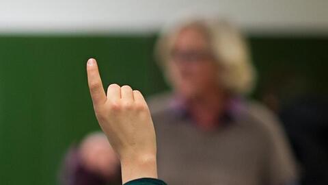 Eine Schülerin meldet sich im Unterricht in einem Gymnasium. Foto: picture alliance/dpa/Archiv