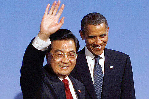 US-Präsident Barack Obama (r) und der chinesische Staatschef Hu Jintao