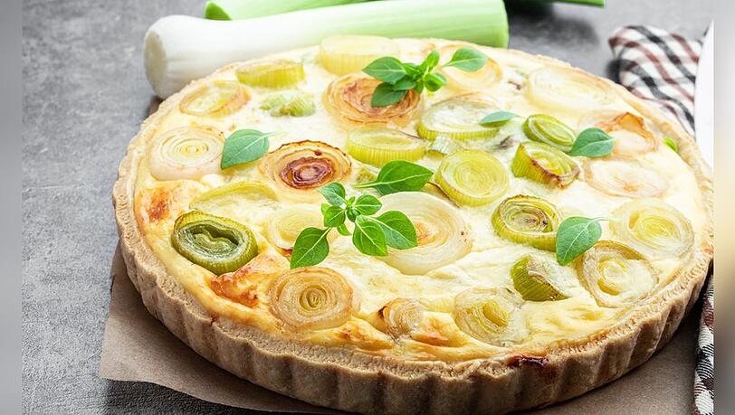 K&auml;se-Lauch-Quiche: Ein Gericht f&uuml;r alle, die die deftige K&uuml;che lieben.