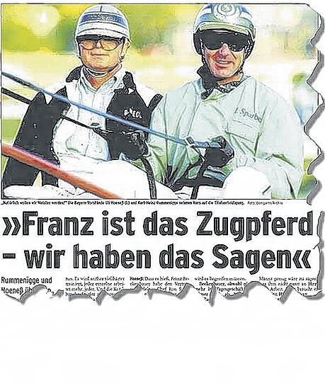 Hoeneß (l.) und Rummenigge im Sulky - so wurde am 6. März 2002 ein AZ-Interview aufgemacht.