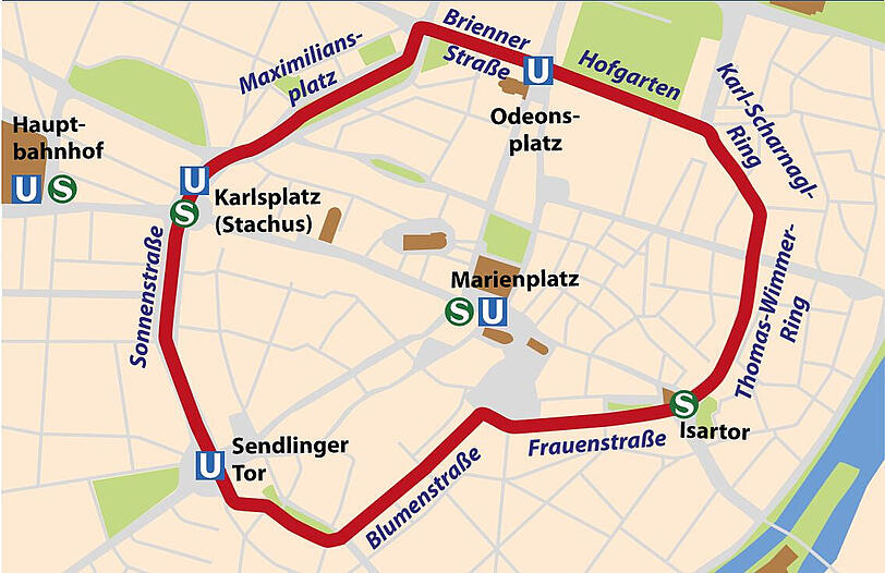 So könnte der Altstadt-Radlring verlaufen.