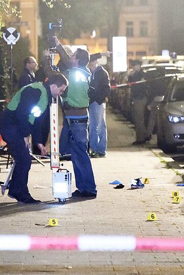 Die Polizei sichert Spuren
