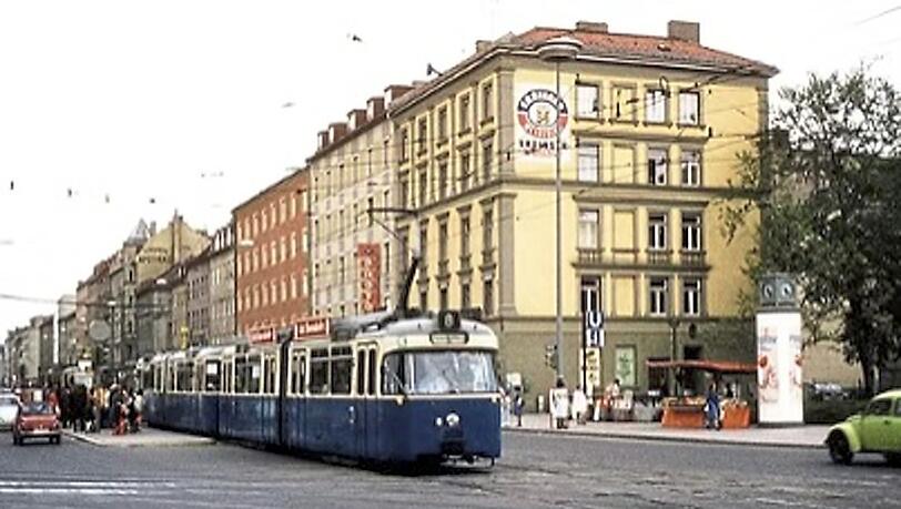 Die Linie 8 auf der Lindwurmstra&szlig;e, im November 1974 war Schluss.