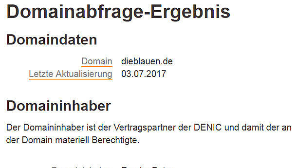 Die Domain-Registrierungsdaten belegen eindeutig, dass Petry "Die Blauen" bereits im Juli plante. Die Domain-Registrierungsdaten belegen eindeutig, dass Petry "Die Blauen" bereits im Juli plante.