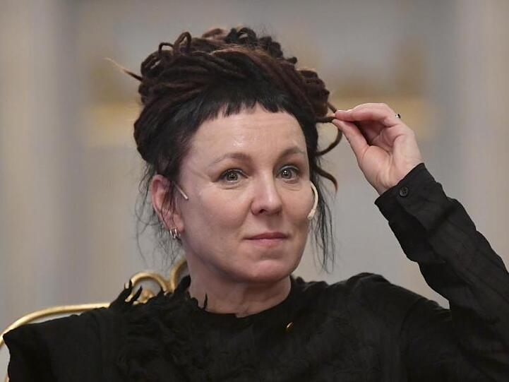 Nobelüpreisträgerin Olga Tokarczuk in Stockholm.