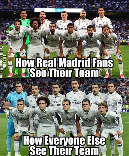 So sehen Real-Fans ihr Team, und untenstehend der Rest der Welt.