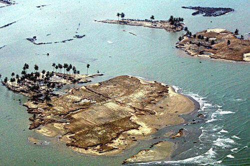 Teil von Banda Aceh nach dem Tsunami 2004
