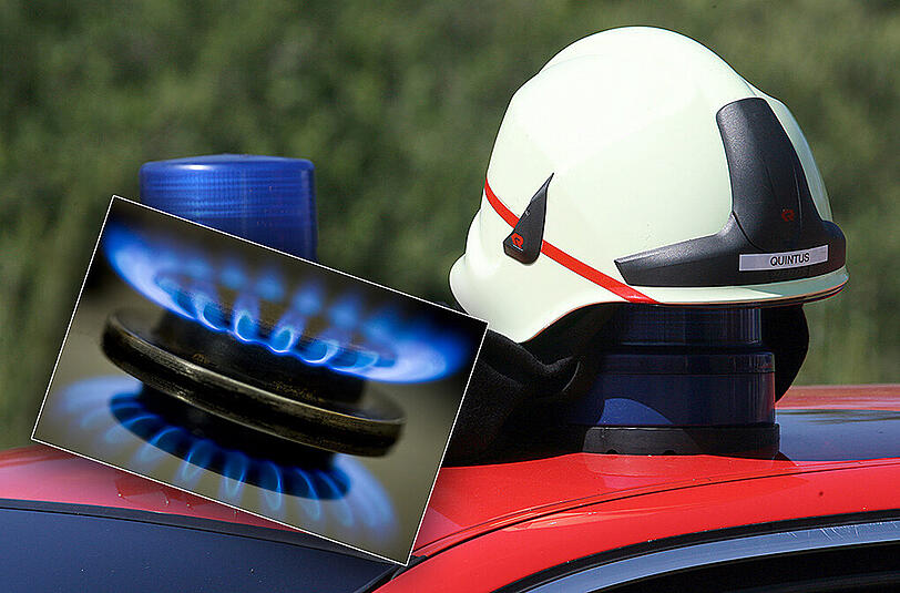 Durch den Gaskocher fingen die naheliegenden Küchenschränke Feuer. Die Feuerwehr konnte den Brand schnell löschen - vier Personen erlitten Rauchgasvergiftungen. (Symbolbild)