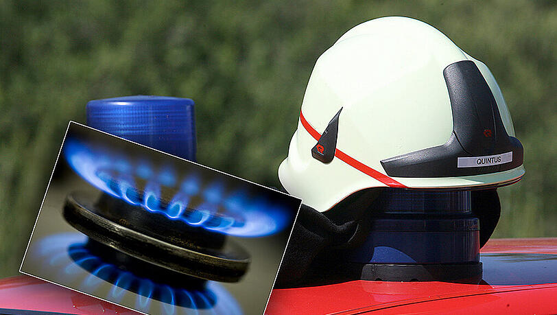Durch den Gaskocher fingen die naheliegenden Küchenschränke Feuer. Die Feuerwehr konnte den Brand schnell löschen - vier Personen erlitten Rauchgasvergiftungen. (Symbolbild) Durch den Gaskocher fingen die naheliegenden Küchenschränke Feuer. Die Feuerwehr konnte den Brand schnell löschen - vier Personen erlitten Rauchgasvergiftungen. (Symbolbild)