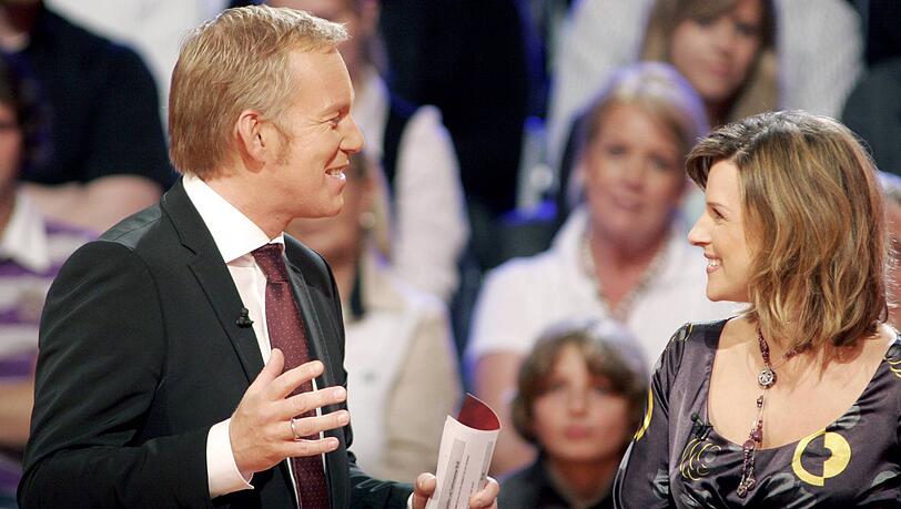 Johannes B. Kerner und Kay-Sölve Richter in einer ZDF-Show im Jahr 2008. Johannes B. Kerner und Kay-Sölve Richter in einer ZDF-Show im Jahr 2008.