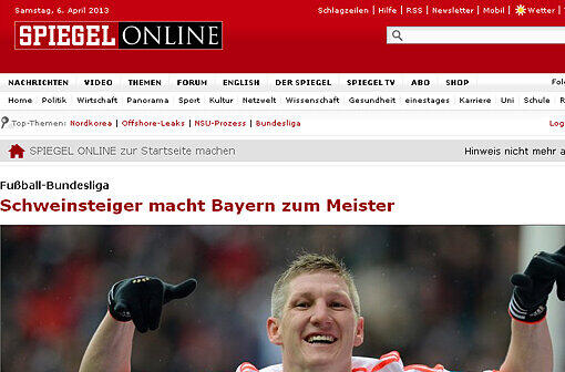 Der Spiegel schreibt: "Schweinsteiger macht Bayern zum Meister".