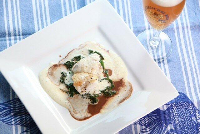 Mit diesem Gericht hat sich Maria Krieger zum Siegerplatz gekocht: Seeteufel mit Spinat und Balsamico-Biersauce