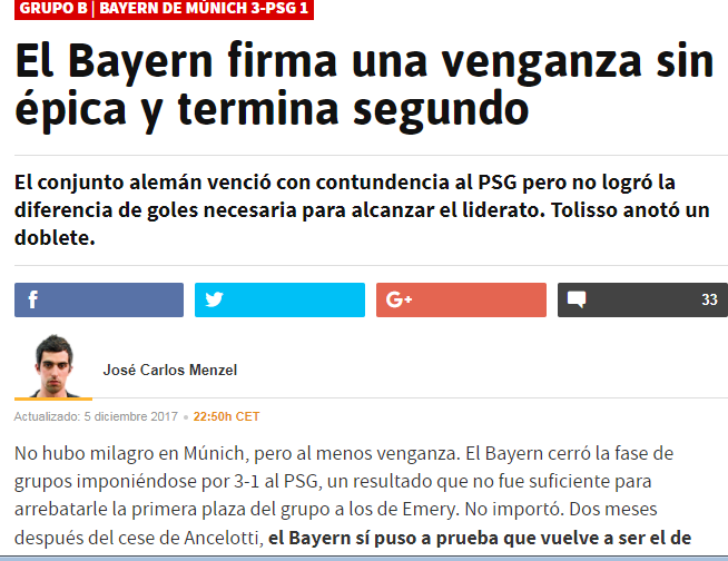 Die spanische Sportzeitung "AS" schreibt von einer "epischen Rache", die Bayern vollzieht und "als Zweiter endet."