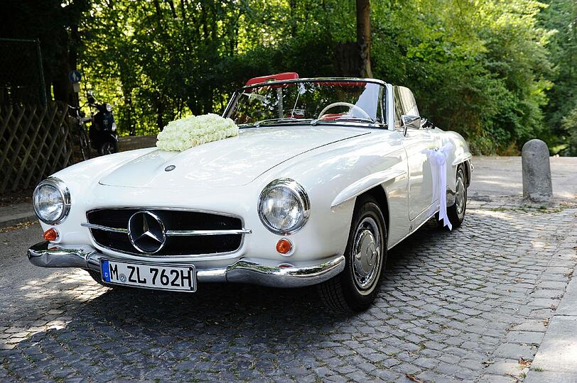 Das Hochzeitsauto.