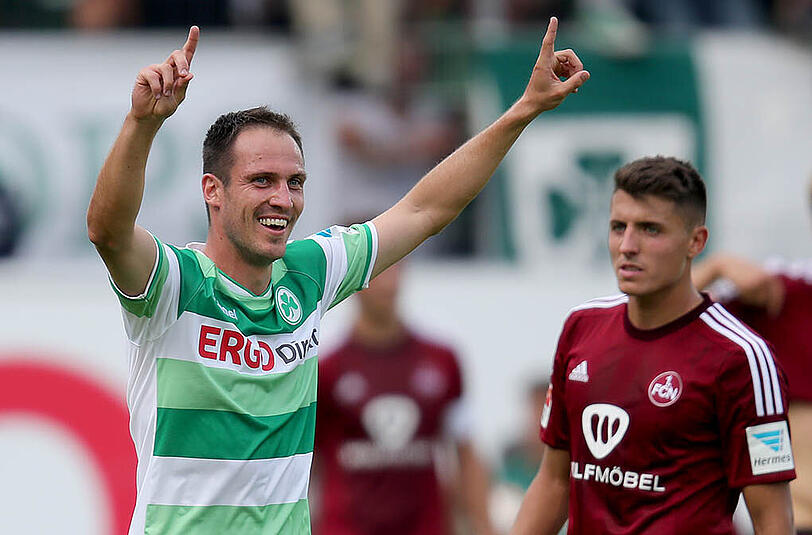 Matchwinner in Fürth: Sebastian Freis jubelt über den Derby-Sieg.