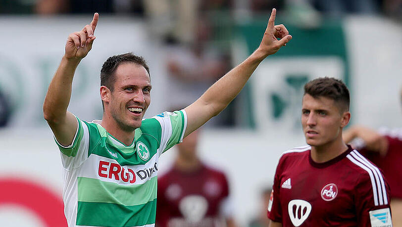 Matchwinner in Fürth: Sebastian Freis jubelt über den Derby-Sieg.