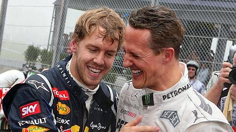 Sebastian Vettel (l) und Michael Schumacher Jahre 2012.