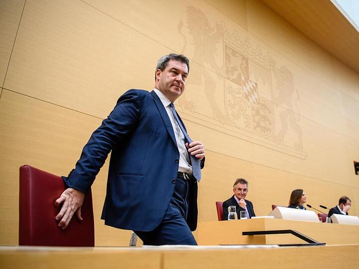 Markus Söder (CSU), Ministerpräsident von Bayern im bayerischen Landtag. Foto: Matthias Balk