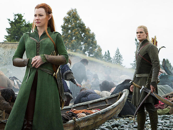Künstlerische Freiheit? Weder Tauriel (l.) noch Legolas kommen im "Buch "Der kleine Hobbit" vor