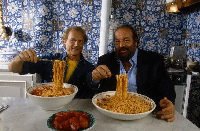 Im echten Leben gab es nicht nur Bohnen, sondern am liebsten Pasta von Spencers Frau Maria.