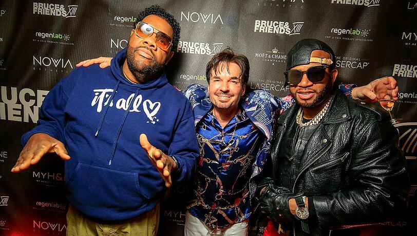 Kult-Rapper Fatman Scoop ("Faithful") und Red Cafe (Schützling von P.Diddy) mit Gastgeber Bruce Reith Kult-Rapper Fatman Scoop ("Faithful") und Red Cafe (Schützling von P.Diddy) mit Gastgeber Bruce Reith