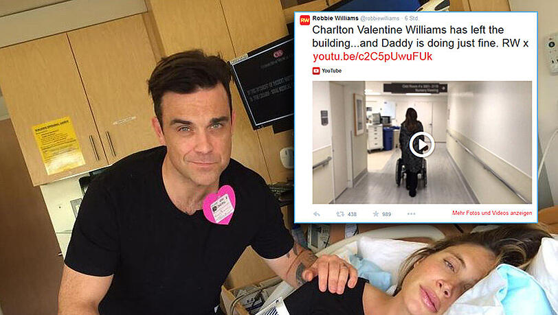 Charleton Valentine Williams: So haben Robbie Williams und Ayda Field ihren Sohn genannt. Charleton Valentine Williams: So haben Robbie Williams und Ayda Field ihren Sohn genannt.