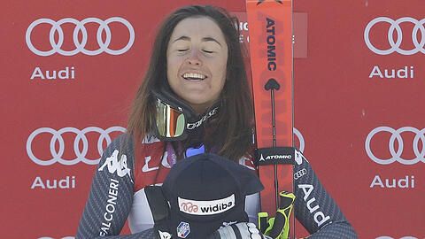 Selige Siegerin: Sofia Goggia.
