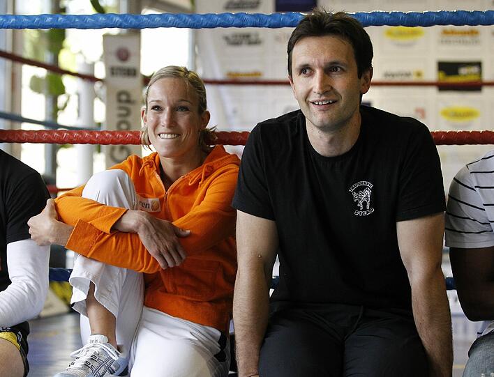 Christine Theiss mit Trainer Mladen Steko.