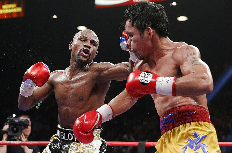 Wurde als "Jahrhundertkampf" angekündigt: Floyd Mayweather (l.) gegen Manny Pacquiao.