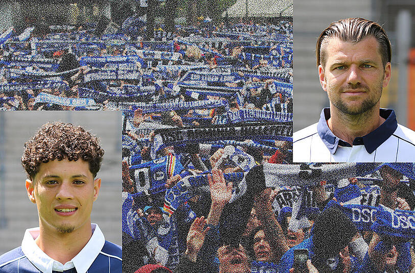 Arminia-Physio Michael Schweika (rechts) zog Samir Benamar (links) die Zunge aus dem Rachen, um die Atemwege zu befreien.