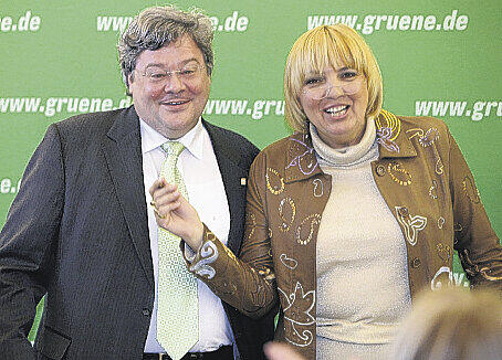 Ende einer Doppelspitze: Der Realo Reinhard Bütikofer und die Linke Claudia Roth wollen sich bald trennen.