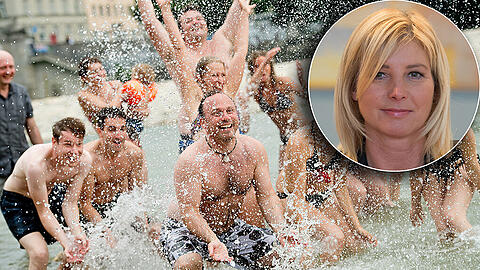 Können die Münchner auch in diesem Sommer weiter in der Isar baden? Eine wichtige Rolle dabei spielt die bayerische Umweltministerin Ulrike Scharf (kleines Bild).