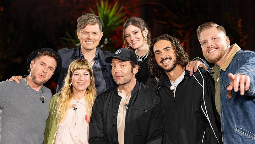 "Sing meinen Song": V.l.: Johannes Oerding, Mieze Katz / MiA., Michael Patrick Kelly, Bosse, Madeline Juno, Boki / ClockClock, FiNCH.