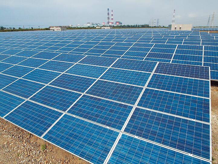 Solarmodule des taiwanesischen Unternehmens Green Energy Technology, aufgenommen in Taoyuan auf Taiwan