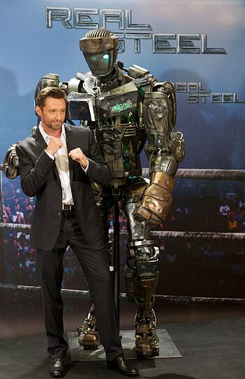 Hugh Jackman in München: Der Superstar stellt seinen neuen Film "Real Steel" vor.