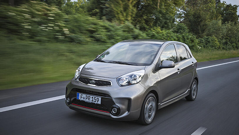 Typische Front, relativ viel Platz und lange Garantie: Der Kia Picanto ist im Kleinstwagen-Segment gut dabei.