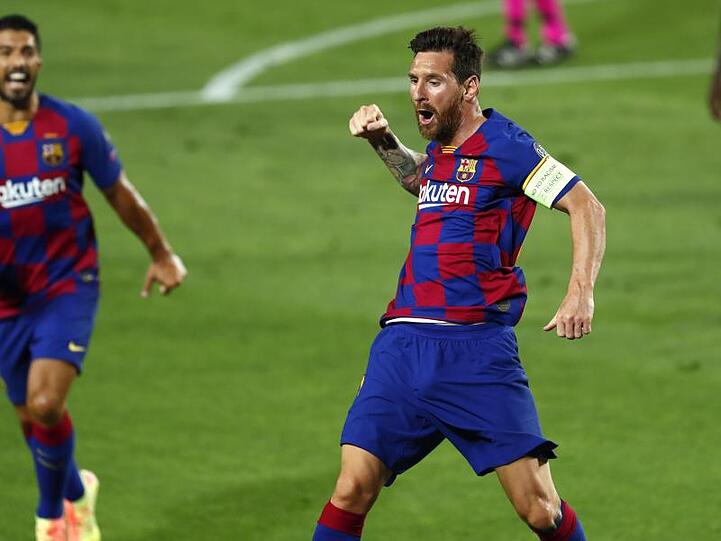Barcelonas Lionel Messi bejubelt sein Tor zum 2:0.